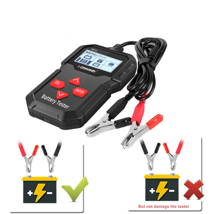 KONNWEI KW210 รถแบตเตอรี่ทดสอบแบตเตอรี่ความจุความต้านทานแบตเตอรี่เครื่องตรวจจับ, KW210