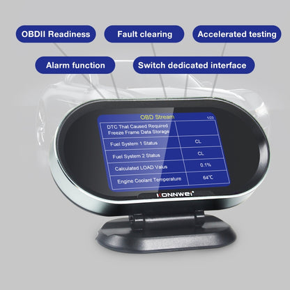 KONNWEI KW206 2 in 1 OBDII / EOBD12V เครื่องสแกนข้อบกพร่องในรถยนต์ + จอ LCD ขนาด 3.5 นิ้ว, KW206