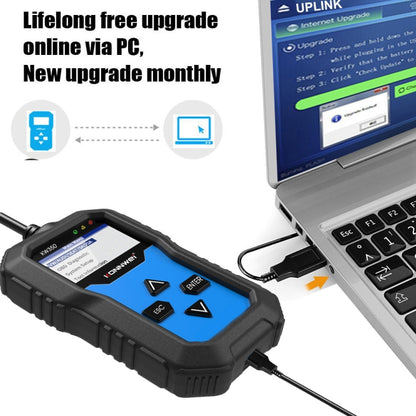 KONNWEI KW350 OBDII 12V Car Diagnostics เครื่องสแกนเนอร์ 2 นิ้วสีดำและสีขาวจอแสดงผล V007 สำหรับ Audi/ Volkswagen, KW350