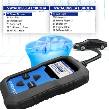 KONNWEI KW350 OBDII 12V Car Diagnostics เครื่องสแกนเนอร์ 2 นิ้วสีดำและสีขาวจอแสดงผล V007 สำหรับ Audi/ Volkswagen, KW350