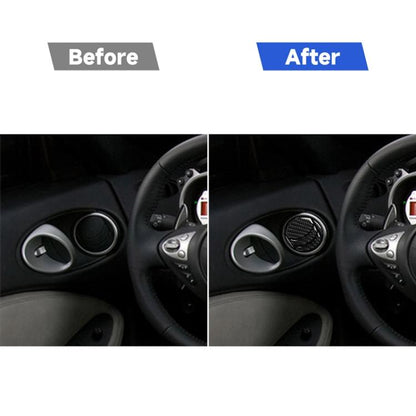 คาร์บอนไฟเบอร์ซ้ายและขวาพอร์ตไอเสียสติกเกอร์ตกแต่งสำหรับ Nissan 350z 2006-2009, ซ้ายและขวา Universal, Left And Right Exhaust Ports