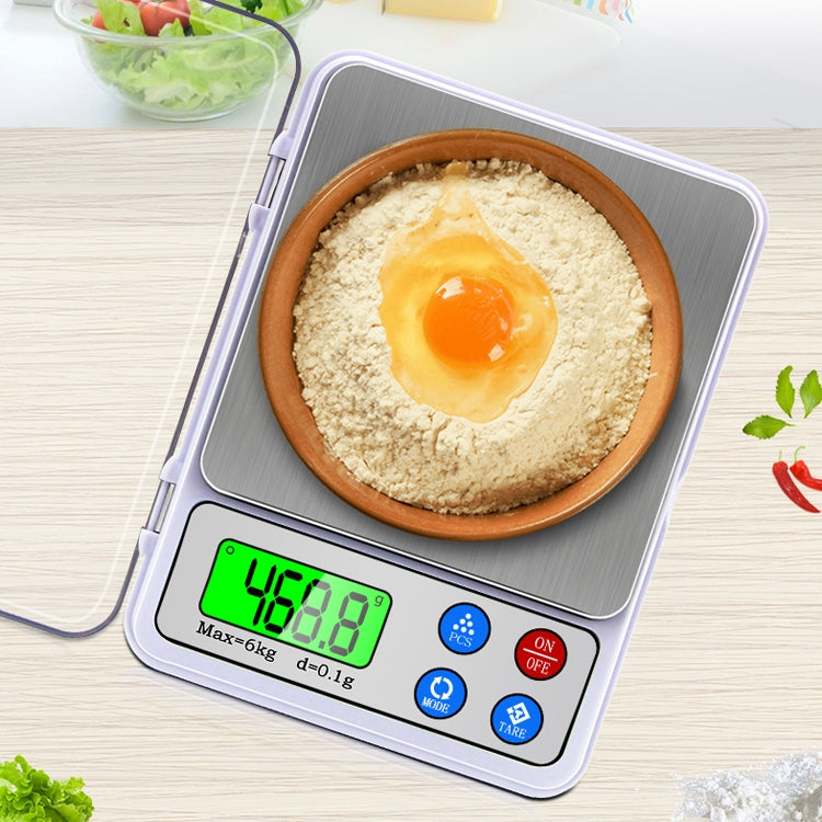 MH-555 6Kg x 0.1g ความแม่นยำสูงดิจิตอลอิเล็กทรอนิกส์แบบพกพา BALANCE อุปกรณ์ 2.2 นิ้วหน้าจอ LCD, 6000g/0.1g