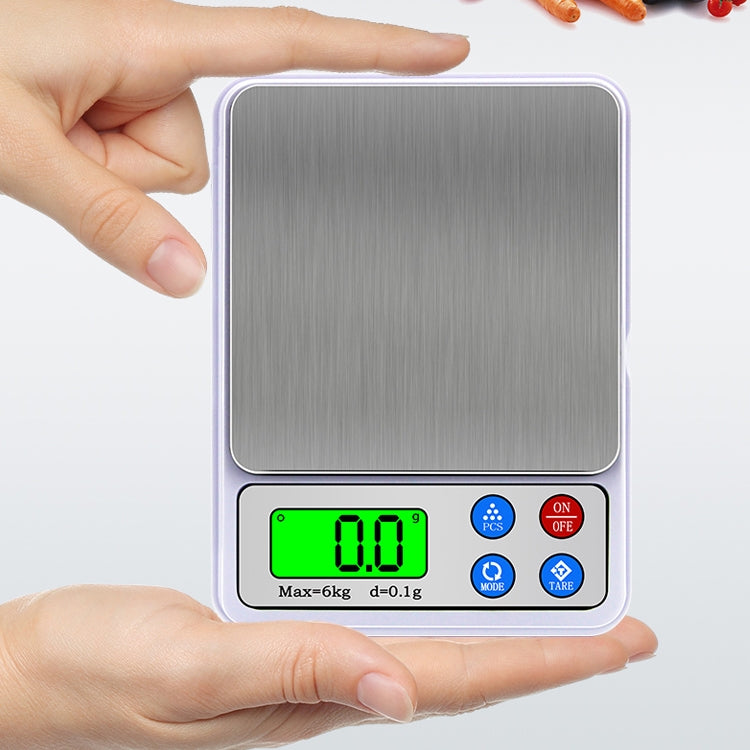 MH-555 6Kg x 0.1g ความแม่นยำสูงดิจิตอลอิเล็กทรอนิกส์แบบพกพา BALANCE อุปกรณ์ 2.2 นิ้วหน้าจอ LCD, 6000g/0.1g