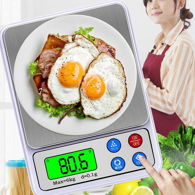 MH-555 6Kg x 0.1g ความแม่นยำสูงดิจิตอลอิเล็กทรอนิกส์แบบพกพา BALANCE อุปกรณ์ 2.2 นิ้วหน้าจอ LCD, 6000g/0.1g