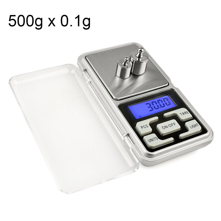 MH-100 500g x 0.1g ความแม่นยำสูงดิจิตอลอิเล็กทรอนิกส์แบบพกพา Mini Pocket Scale โทรศัพท์มือถือเครื่องชั่งน้ำหนัก BALANCE อุปกรณ์ 1.6 นิ้วหน้าจอ LCD, 500g/0.1g