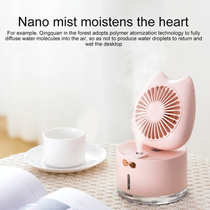 BD-MM1 Cat Shape ครัวเรือนเดสก์ท็อปแบบชาร์จไฟได้สเปรย์ Humidifier พัดลม