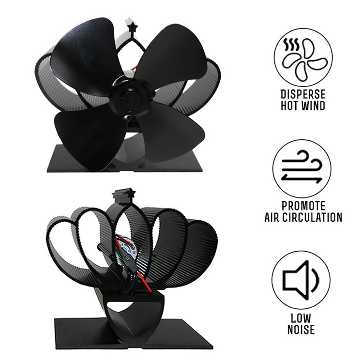 YL201 พัดลมเตาเตาผิงแบบใช้ความร้อนโลหะอุณหภูมิสูง 4 ใบมีด, YL201 (Black), YL201 (Bronze), YL201 (Grey), YL201 (Gold), YL201 (Rose Red), YL201 (Silver)