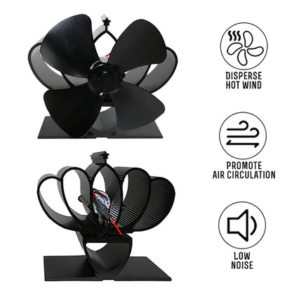 YL201 พัดลมเตาเตาผิงแบบใช้ความร้อนโลหะอุณหภูมิสูง 4 ใบมีด, YL201 (Black), YL201 (Bronze), YL201 (Grey), YL201 (Gold), YL201 (Rose Red), YL201 (Silver)