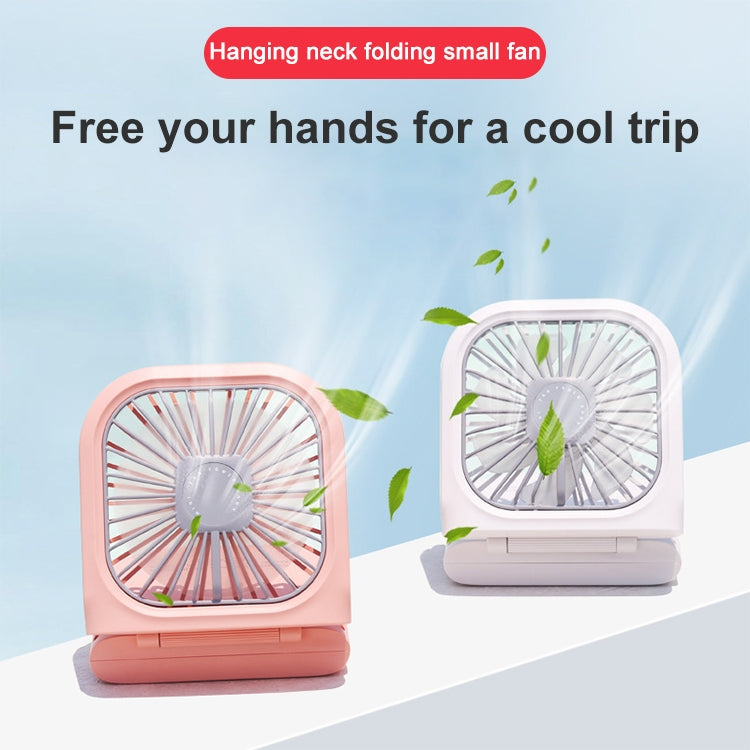 F20 พัดลมมือถือไฟฟ้าแบบพกพาสก์ท็อปพับปิดเสียง USB แขวนคอพัดลม, F20 (Pink), F20 (Green), F20 (Blue), F20 (White)