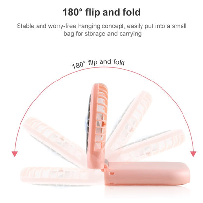 F20 พัดลมมือถือไฟฟ้าแบบพกพาสก์ท็อปพับปิดเสียง USB แขวนคอพัดลม, F20 (Pink), F20 (Green), F20 (Blue), F20 (White)