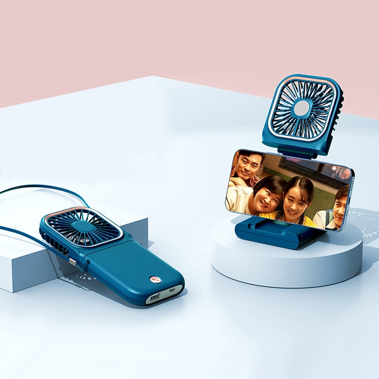 F30 พัดลมมือถือไฟฟ้าแบบตั้งโต๊ะแบบพกพาพับปิดเสียง USB พัดลมแขวนคอรุ่นอัพเกรด, F30 (Pink), F30 (Green), F30 (Blue), F30 (White)