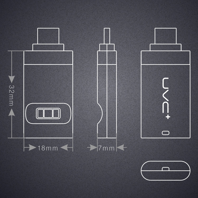 Type-C / USB-C ไฟฆ่าเชื้อโรคแบบพกพาพิเศษ UV Sanitizer สำหรับสมาร์ทโฟน, Type-C