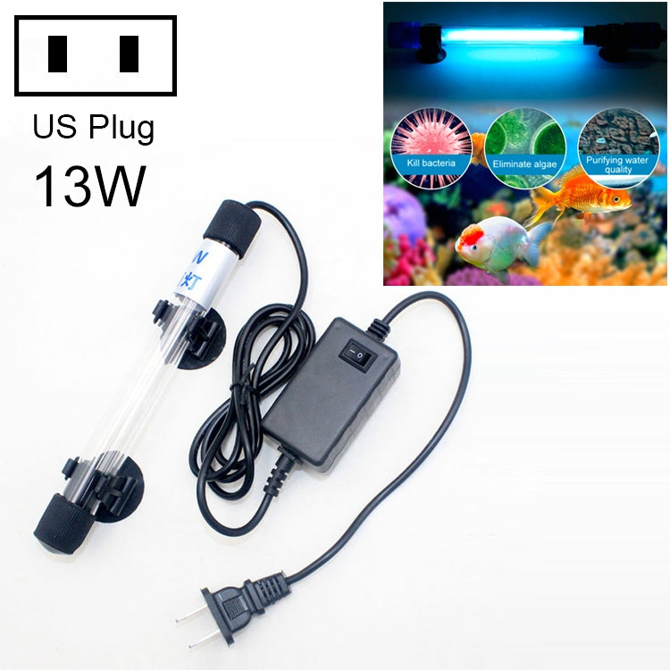 110V 13W UV อัลตราไวโอเลตสาหร่ายฆ่าเชื้อโคมไฟตู้ปลา, ปลั๊ก US, 13W US Plug
