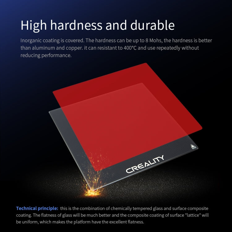 Creality Carborundum แพลตฟอร์มแผ่นกระจกเตียงอุ่นสร้างพื้นผิวสำหรับ Ender-3 ส่วนเครื่องพิมพ์ 3D