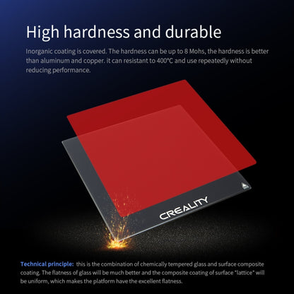Creality Carborundum แพลตฟอร์มแผ่นกระจกเตียงอุ่นสร้างพื้นผิวสำหรับ Ender-3 ส่วนเครื่องพิมพ์ 3D