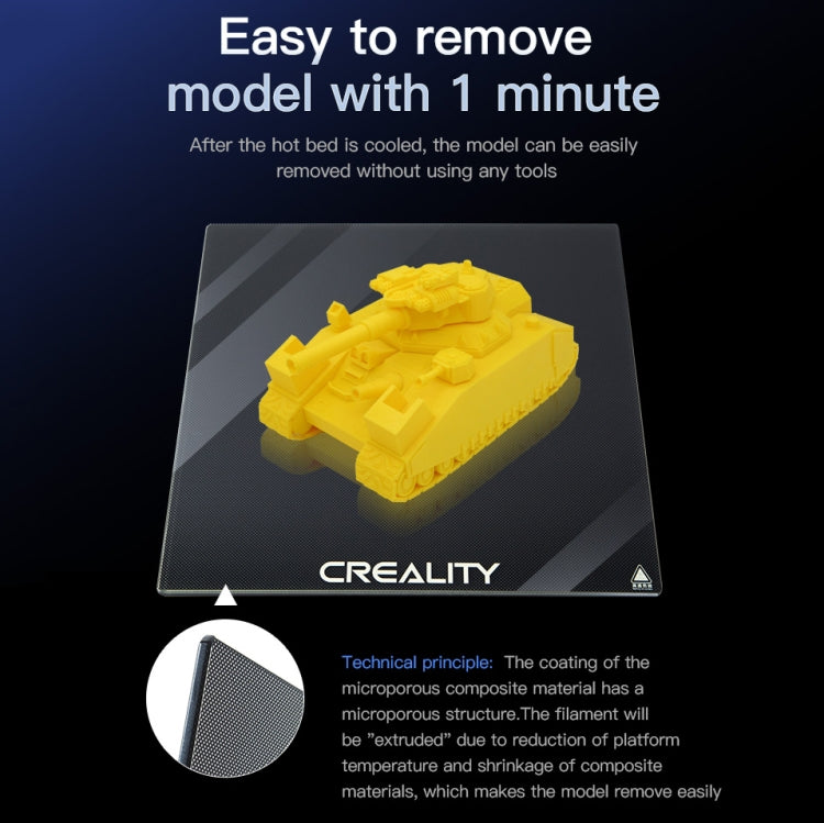Creality Carborundum แพลตฟอร์มแผ่นกระจกเตียงอุ่นสร้างพื้นผิวสำหรับ Ender-3 ส่วนเครื่องพิมพ์ 3D