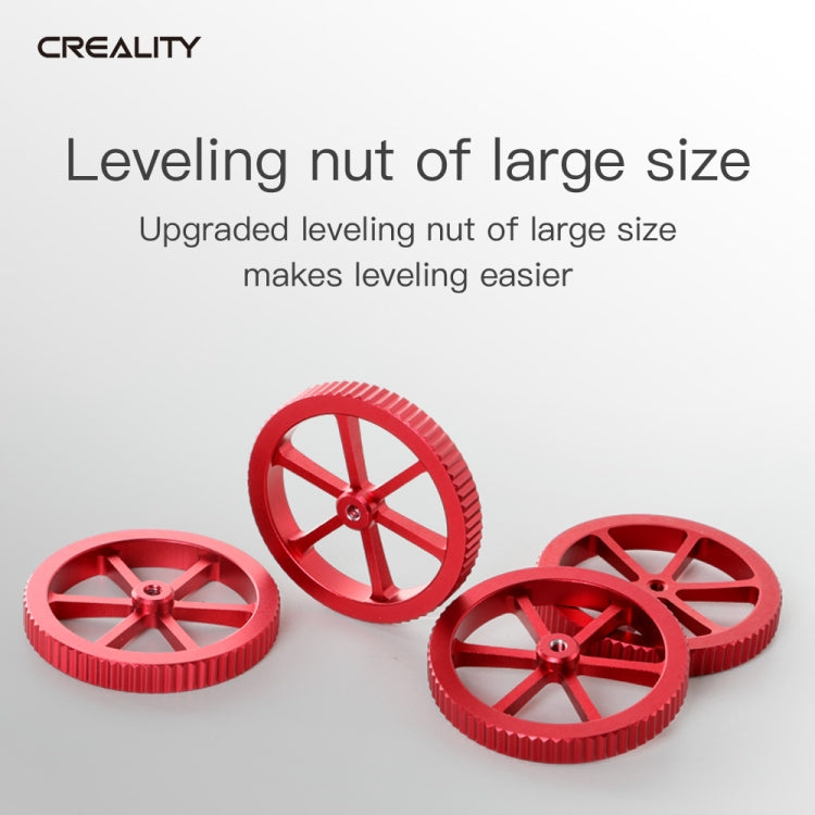 Creality โลหะสีแดงมือสกรู Leveling Nut สำหรับ Ender-3 / Ender-3 Pro / Ender-3 V2 / CR-10 Pro V2 3D เครื่องพิมพ์