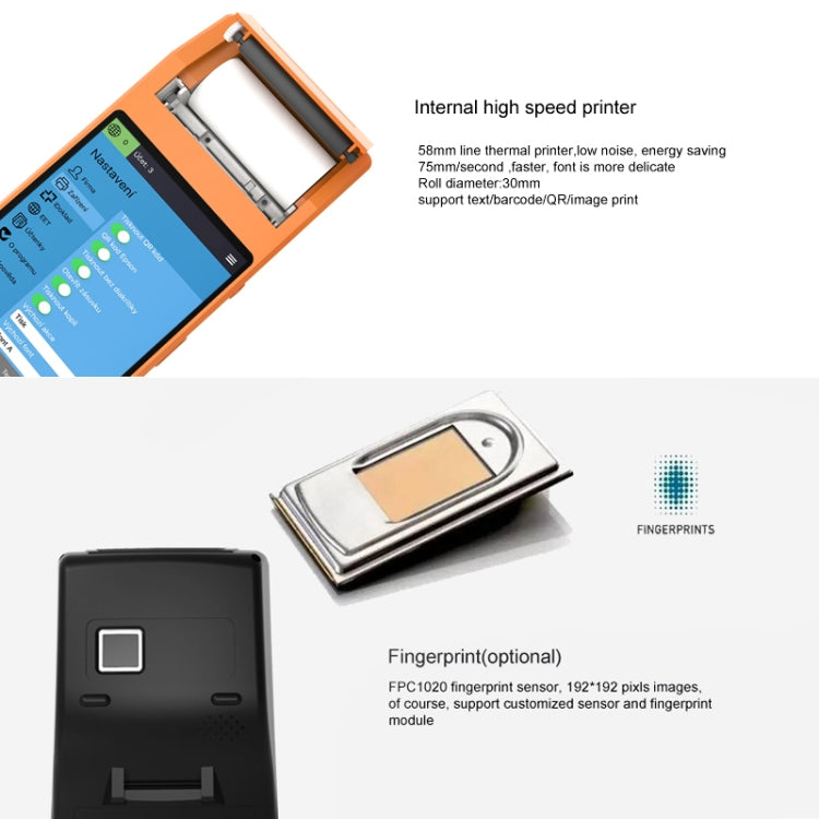 PDA-5501 มัลติฟังก์ชั่นหน้าจอ IPS ขนาด 5.5 นิ้วการป้องกัน IP65 เทอร์มินัลอัจฉริยะแบบ All-in-one เครื่องพิมพ์สายความร้อนในตัวและไมโครโฟนและลำโพงรองรับ WiFi และ Bluetooth และ GPS