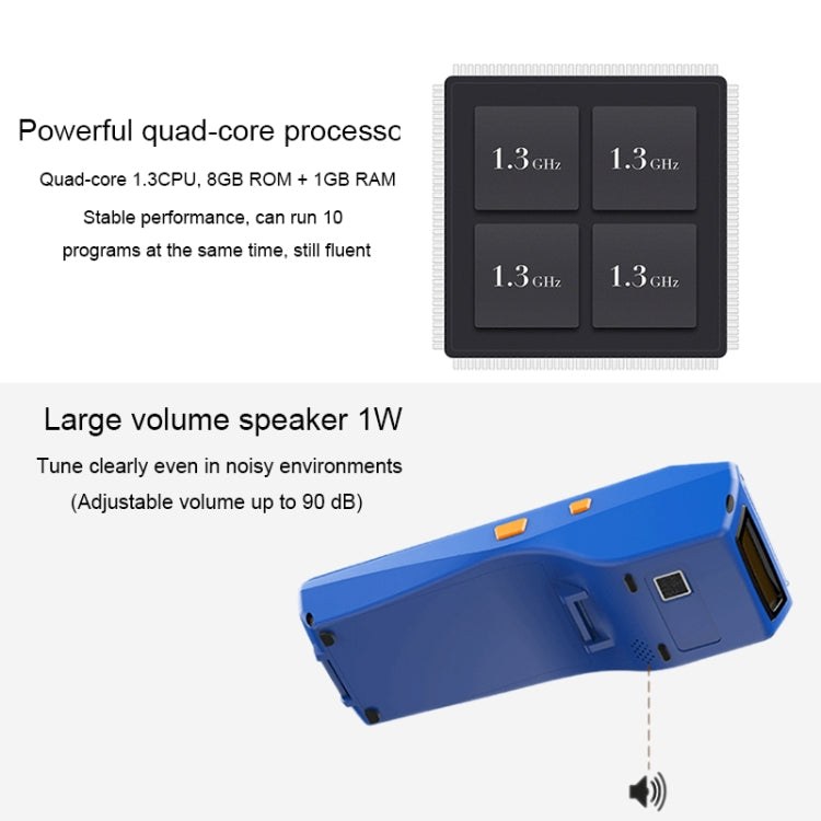 PDA-5501 มัลติฟังก์ชั่นหน้าจอ IPS ขนาด 5.5 นิ้วการป้องกัน IP65 เทอร์มินัลอัจฉริยะแบบ All-in-one เครื่องพิมพ์สายความร้อนในตัวและไมโครโฟนและลำโพงรองรับ WiFi และ Bluetooth และ GPS