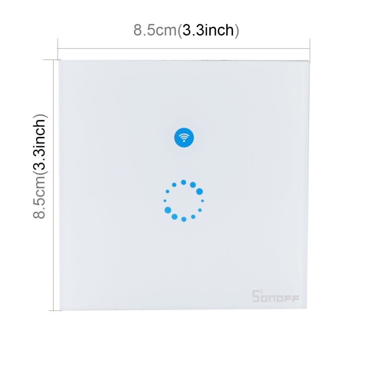 Sonoff Touch 86 มม. 1 Gang กระจกเทมเปอร์แผงสวิตช์ผนังไฟบ้านอัจฉริยะสวิตช์สัมผัส, ใช้งานร่วมกับ Alexa และ Google Home, AC 90 V - 250 V 400 W 2A, 86mm