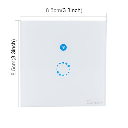 Sonoff Touch 86 มม. 1 Gang กระจกเทมเปอร์แผงสวิตช์ผนังไฟบ้านอัจฉริยะสวิตช์สัมผัส, ใช้งานร่วมกับ Alexa และ Google Home, AC 90 V - 250 V 400 W 2A, 86mm