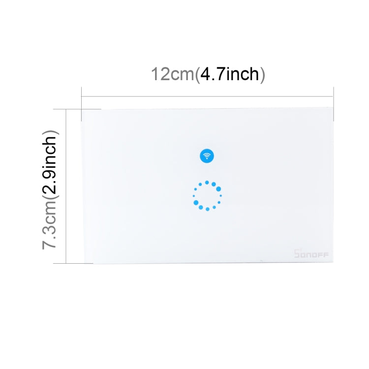 Sonoff Touch 120 มม. 1 Gang กระจกเทมเปอร์แผงสวิตช์ผนังไฟบ้านอัจฉริยะสวิตช์สัมผัส, ใช้งานร่วมกับ Alexa และ Google Home, AC 90 V - 250 V 400 W 2A, 120mm