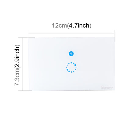 Sonoff Touch 120 มม. 1 Gang กระจกเทมเปอร์แผงสวิตช์ผนังไฟบ้านอัจฉริยะสวิตช์สัมผัส, ใช้งานร่วมกับ Alexa และ Google Home, AC 90 V - 250 V 400 W 2A, 120mm