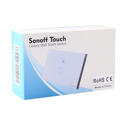 Sonoff Touch 120 มม. 1 Gang กระจกเทมเปอร์แผงสวิตช์ผนังไฟบ้านอัจฉริยะสวิตช์สัมผัส, ใช้งานร่วมกับ Alexa และ Google Home, AC 90 V - 250 V 400 W 2A, 120mm