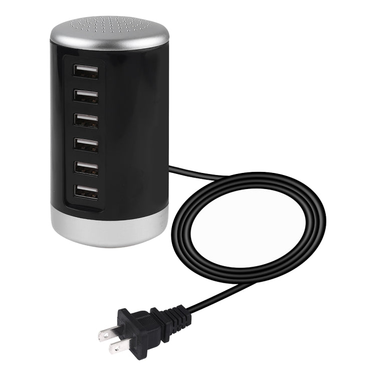 XLD4 30W 6-USB พอร์ตอะแดปเตอร์ชาร์จไฟสถานี AC100-240V, ปลั๊ก US
