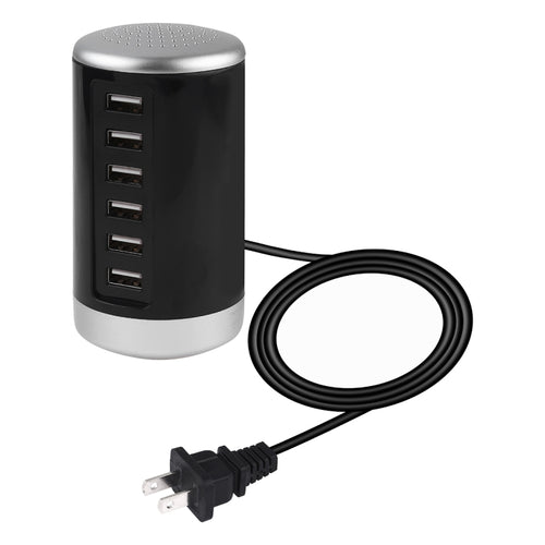 XLD4 30W 6-USB พอร์ตอะแดปเตอร์ชาร์จไฟสถานี AC100-240V, ปลั๊ก US