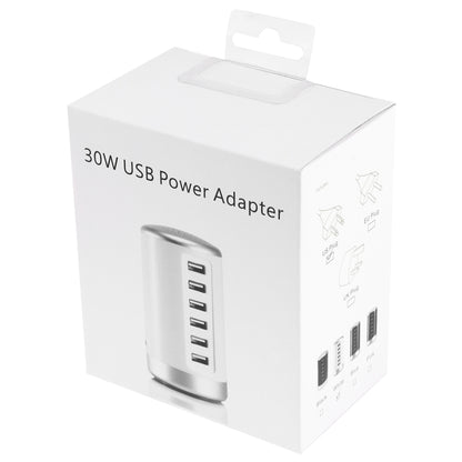 XLD4 30W 6-USB พอร์ตอะแดปเตอร์ชาร์จไฟสถานี AC100-240V, ปลั๊ก US