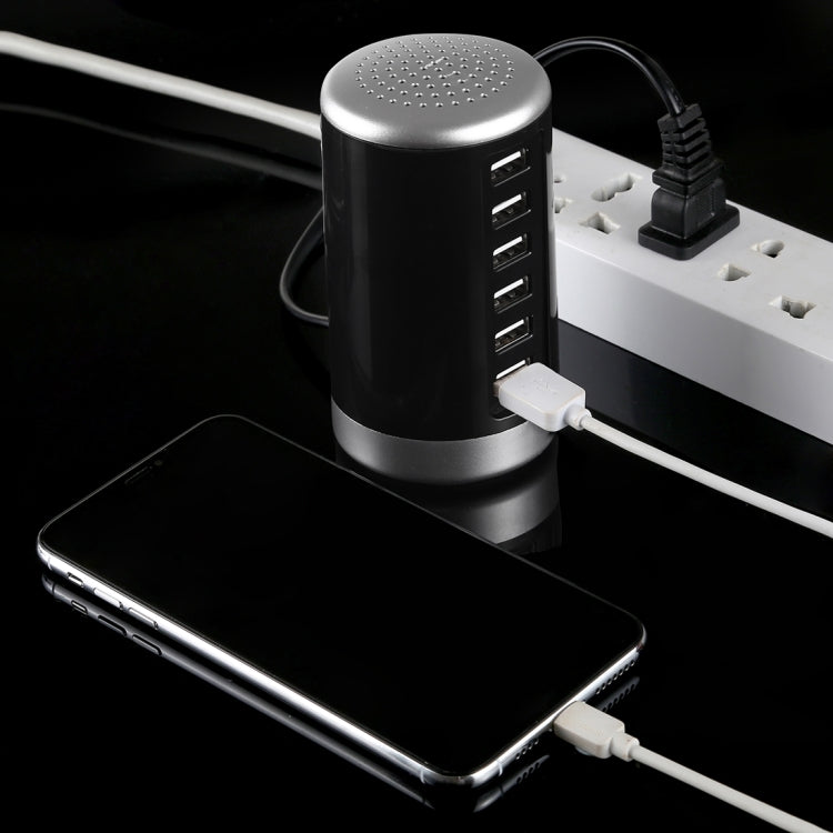 XLD4 30W 6-USB พอร์ตอะแดปเตอร์ชาร์จไฟสถานี AC100-240V, ปลั๊ก US