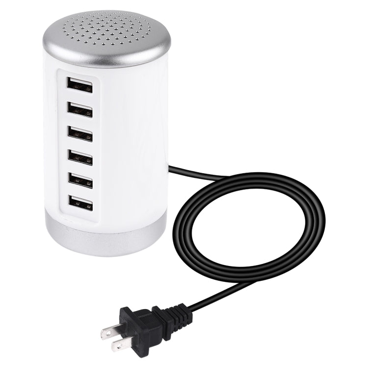 XLD4 30W 6-USB พอร์ตอะแดปเตอร์ชาร์จไฟสถานี AC100-240V, ปลั๊ก US