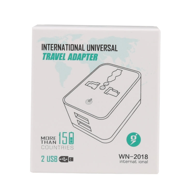 WN-2018 ปลั๊กอะแดปเตอร์ชาร์จไฟ USB Travel Charger แบบคู่, ปลั๊ก UK, UK Plug
