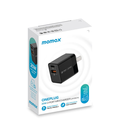 MOMAX UM36 PD 20W USB-C / Type-C + USB Fast Charger Power Adapter, ปลั๊ก CN, UM36