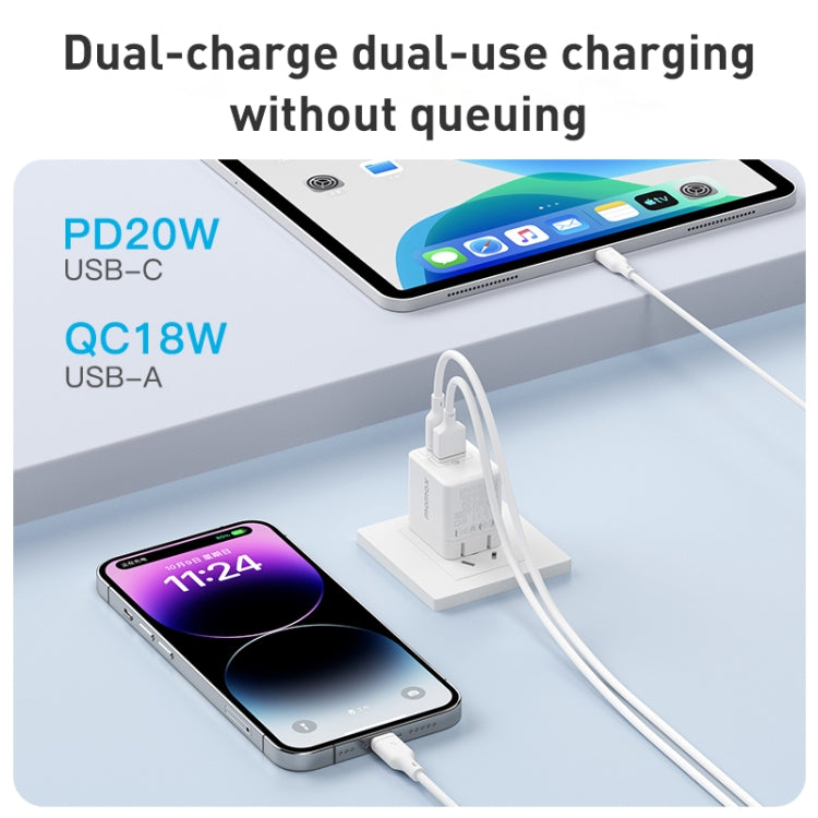 MOMAX UM36 PD 20W USB-C / Type-C + USB Fast Charger Power Adapter, ปลั๊ก CN, UM36