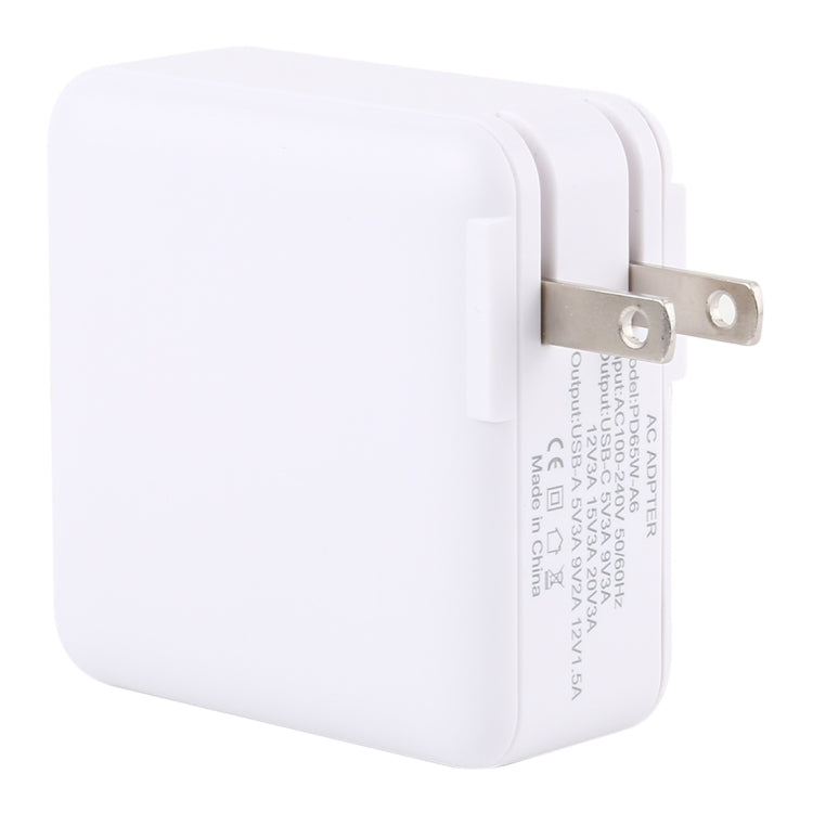 PD65W-A6 PD 65W 90 องศาขาพับได้แบบพกพามัลติฟังก์ชั่ USB ชาร์จด่วน, สหรัฐเสียบ
