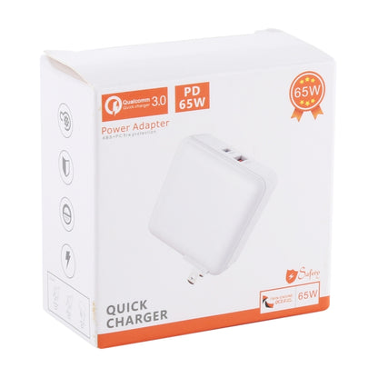 PD65W-A6 PD 65W 90 องศาขาพับได้แบบพกพามัลติฟังก์ชั่ USB ชาร์จด่วน, สหรัฐเสียบ