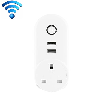 SA-002 2 พอร์ต USB + 1 ซ็อกเก็ตสหภาพยุโรป WiFi ปลั๊กไฟอัจฉริยะเข้ากันได้กับ Alexa และ Google Home, AC 110V-230V, UK Plug, US Plug