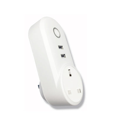 SA-002 2 พอร์ต USB + 1 ซ็อกเก็ตสหภาพยุโรป WiFi ปลั๊กไฟอัจฉริยะเข้ากันได้กับ Alexa และ Google Home, AC 110V-230V, UK Plug, US Plug