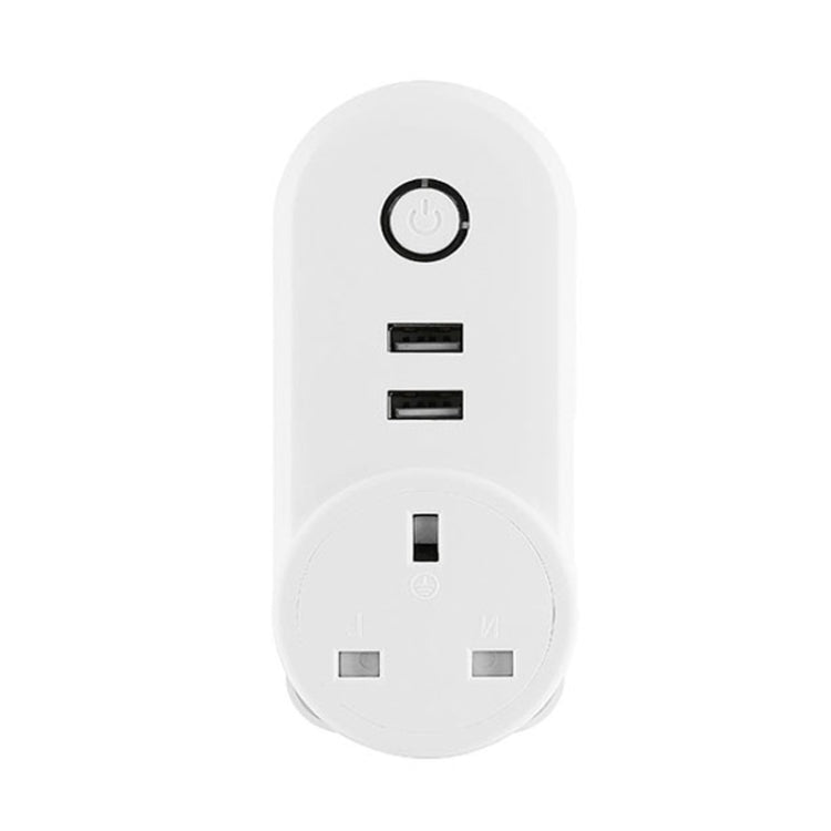 SA-002 2 พอร์ต USB + 1 ซ็อกเก็ตสหภาพยุโรป WiFi ปลั๊กไฟอัจฉริยะเข้ากันได้กับ Alexa และ Google Home, AC 110V-230V, UK Plug, US Plug