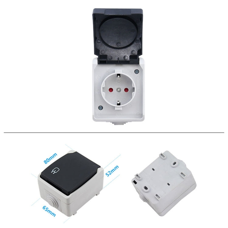 ปลั๊กไฟกันน้ำ IP44 กลางแจ้งพร้อมฝาปิด ปลั๊ก EU