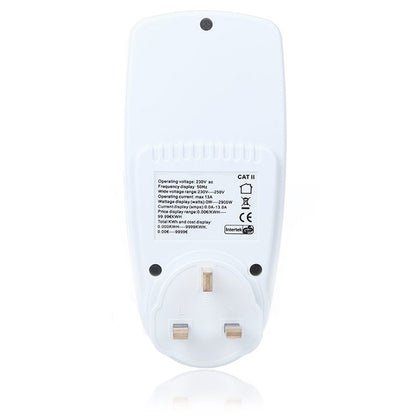 AC 230-250V 50Hz Max 13A จอแสดงผล LCD เครื่องวัดพลังงานวัตต์โวลต์แรงดันไฟฟ้า Power Analyzer ไฟฟ้าอัตโนมัติ Monitor เครื่องวิเคราะห์ Power,UK Plug, AC 230-250V UK Plug