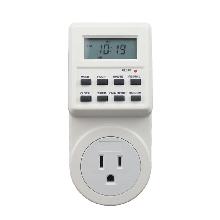 AC 120V Smart Home Plug-in จอแสดงผล LCD นาฬิกาฟังก์ชั่นเวลาฤดูร้อน 12/24 ชั่วโมงเปลี่ยนสวิตช์จับเวลาซ็อกเก็ต, US Plug, AC 120V US Plug
