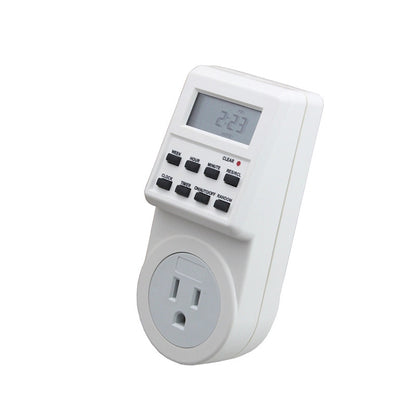 AC 120V Smart Home Plug-in จอแสดงผล LCD นาฬิกาฟังก์ชั่นเวลาฤดูร้อน 12/24 ชั่วโมงเปลี่ยนสวิตช์จับเวลาซ็อกเก็ต, US Plug, AC 120V US Plug