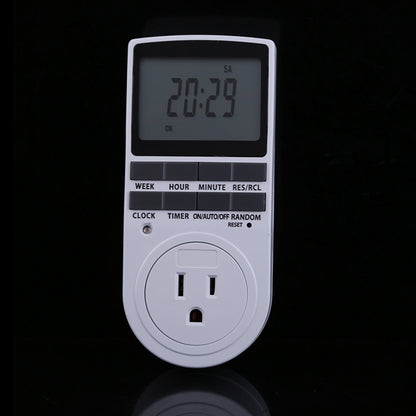 AC 120 โวลต์สมาร์ทโฮมปลั๊กอินโปรแกรมจอแสดงผล LCD นาฬิกาฟังก์ชั่นเวลาฤดูร้อน 12/24 ชั่วโมงเปลี่ยนสวิตช์จับเวลาซ็อกเก็ต, สหรัฐเสียบ, AC 120V US Plug