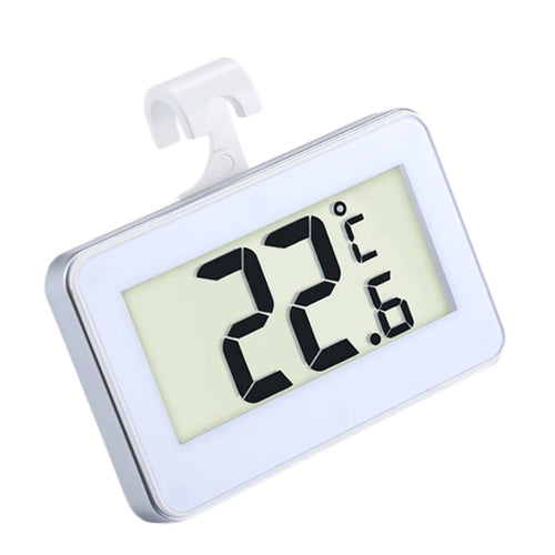 เครื่องวัดอุณหภูมิตู้เย็นขนาดเล็กจอแสดงผล LCD แบบดิจิตอลเครื่องวัดอุณหภูมิตู้แช่แข็งพร้อมตะขอ, Refrigerator Thermometer