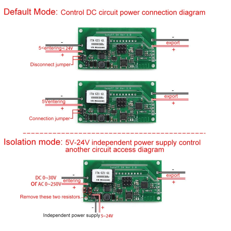 Sonoff SV 10A ช่องสัญญาณเดี่ยว WiFi ไร้สาย รีโมท สมาร์ทสวิตช์รีเลย์โมดูลทำงานร่วมกับ Alexa และ Google Home, รองรับ iOS และ Android, DC 5V-24V, 5V-24V