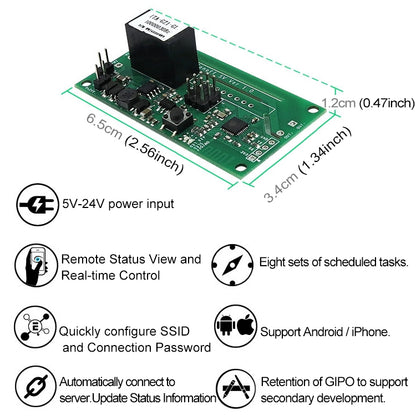 Sonoff SV 10A ช่องสัญญาณเดี่ยว WiFi ไร้สาย รีโมท สมาร์ทสวิตช์รีเลย์โมดูลทำงานร่วมกับ Alexa และ Google Home, รองรับ iOS และ Android, DC 5V-24V, 5V-24V