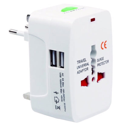 ตัวแปลงสากลสำหรับเดินทางอเนกประสงค์ 110-250V พร้อมอินเทอร์เฟซ USB คู่, ปลั๊ก EU / UK / US / AU